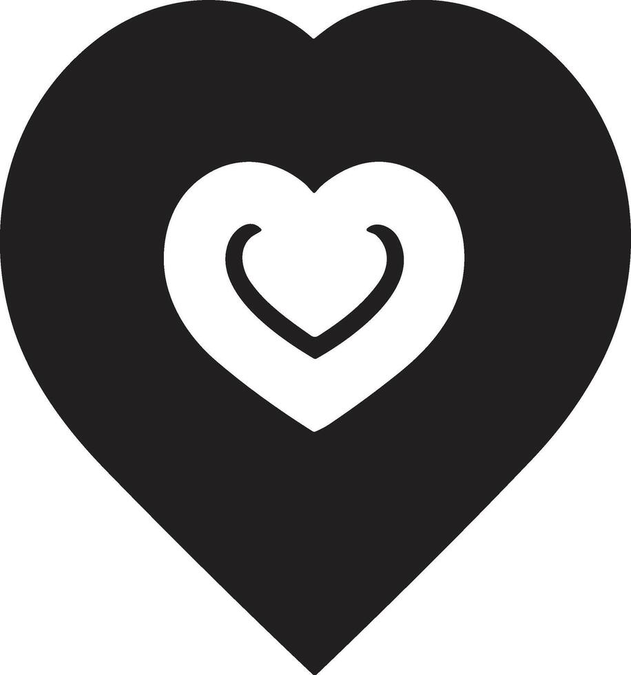 Clásico corazón logo en moderno mínimo estilo vector