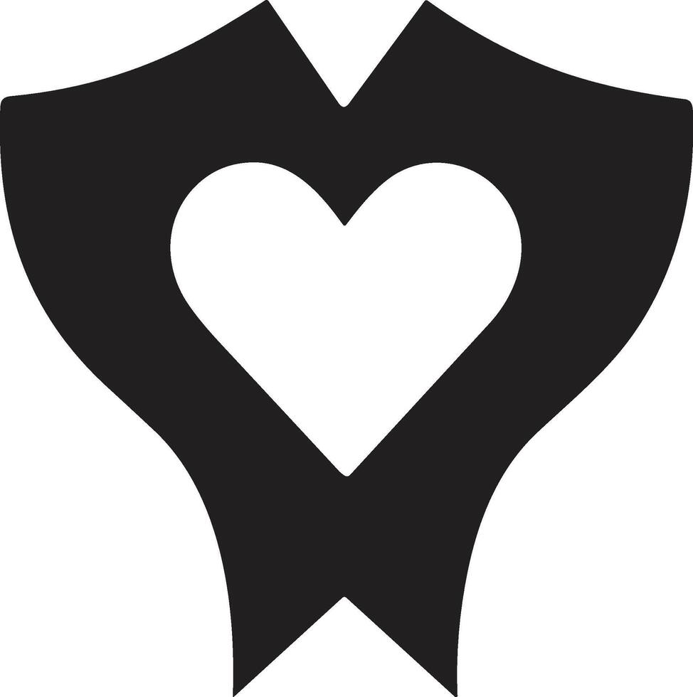 Vintage heart logo in modern minimal style vector