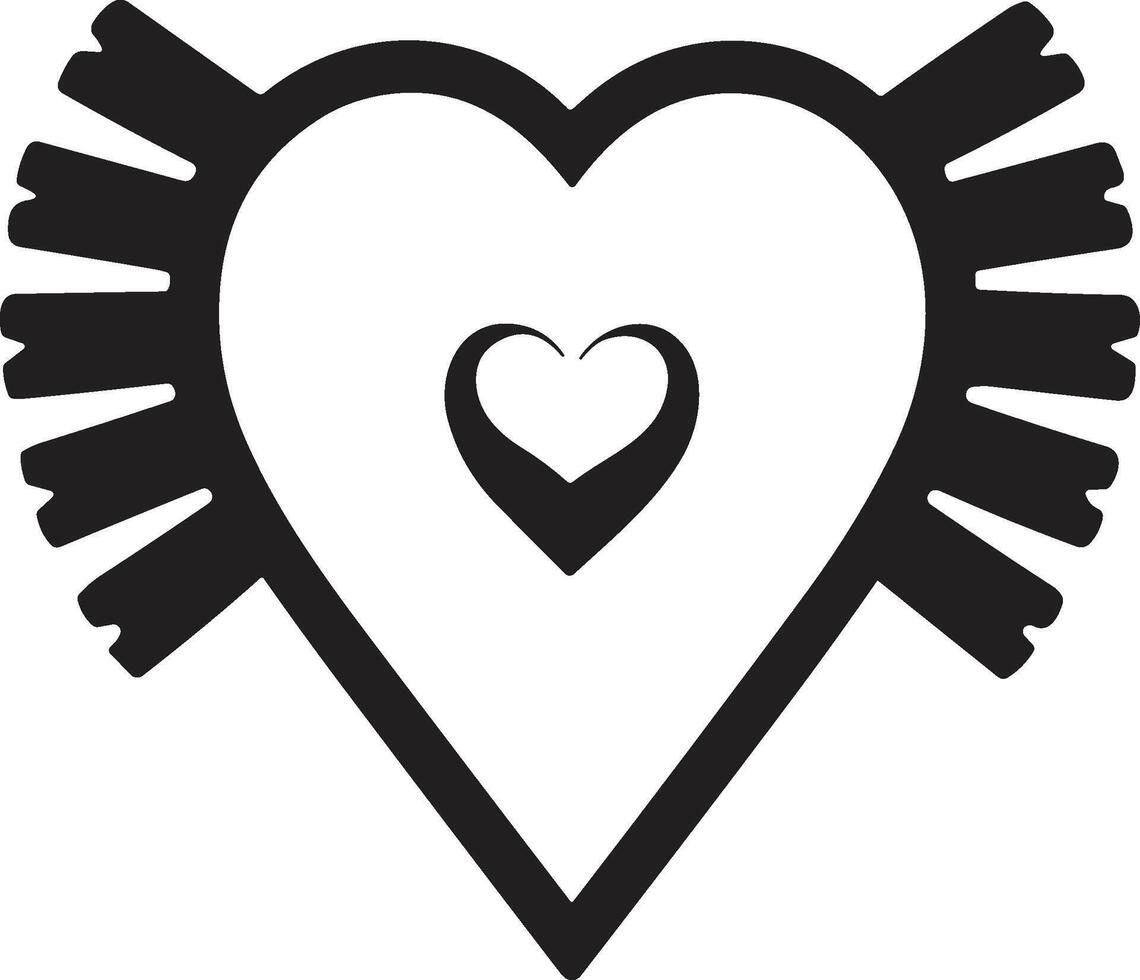 Vintage heart logo in modern minimal style vector
