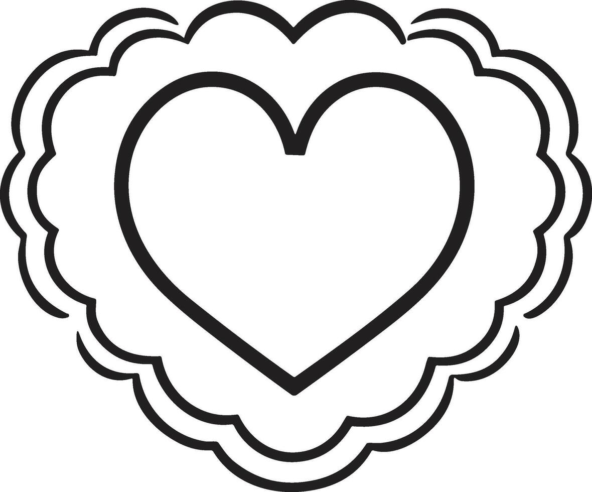 Vintage heart logo in modern minimal style vector