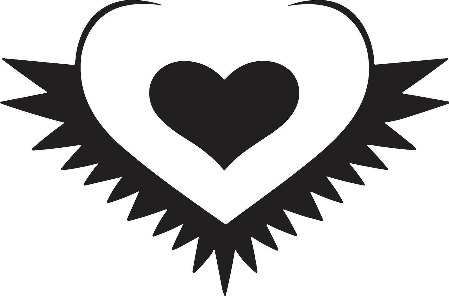 Clásico corazón logo en moderno mínimo estilo vector