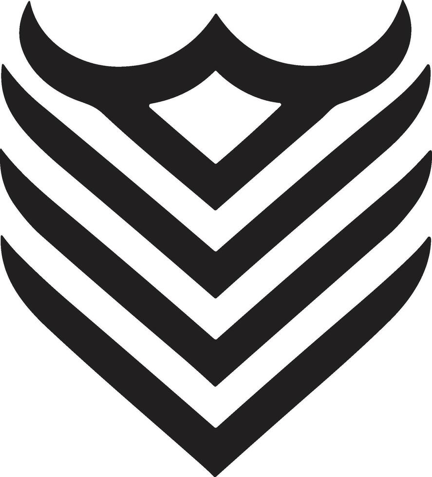 Vintage style shield logo in modern minimal style vector
