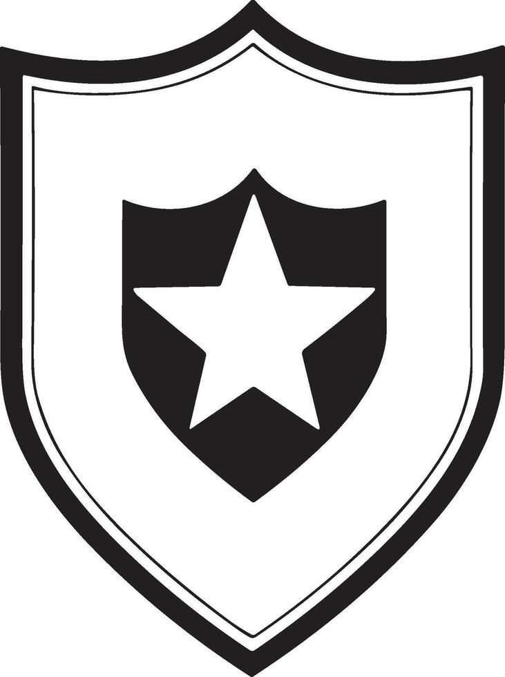 Vintage style shield logo in modern minimal style vector