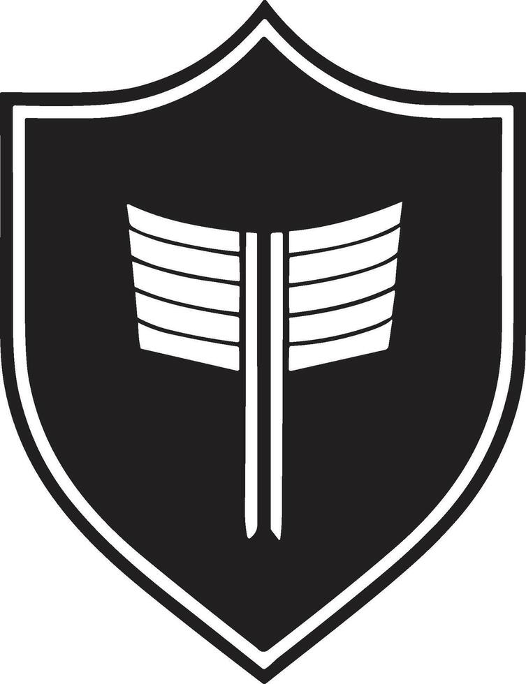 Vintage style shield logo in modern minimal style vector