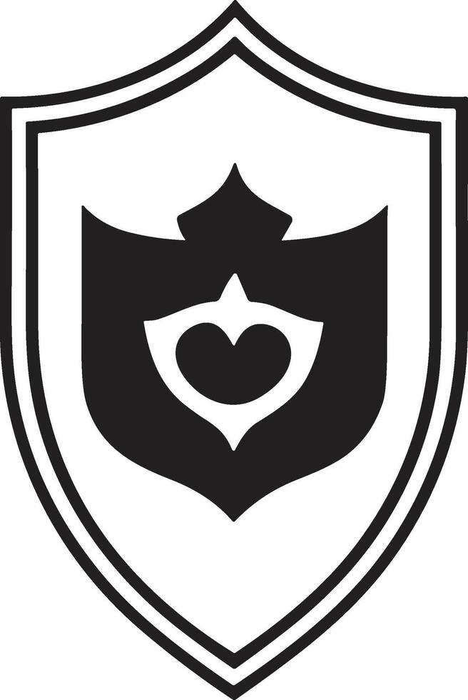 Vintage style shield logo in modern minimal style vector