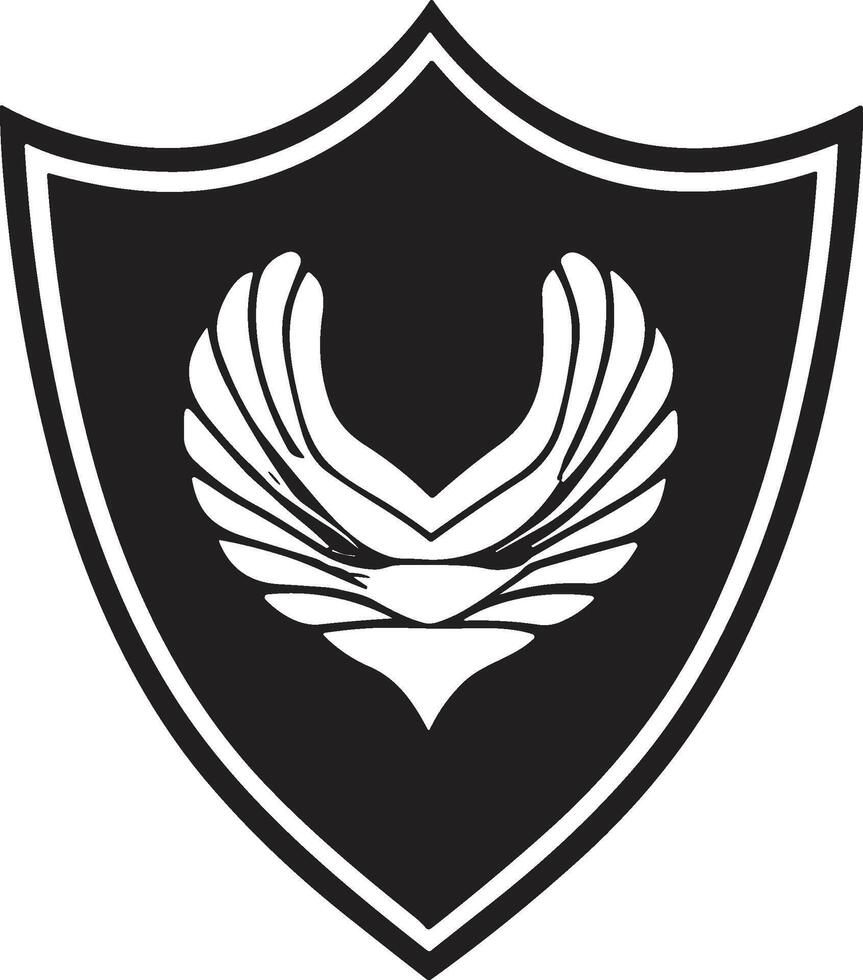 Vintage style shield logo in modern minimal style vector