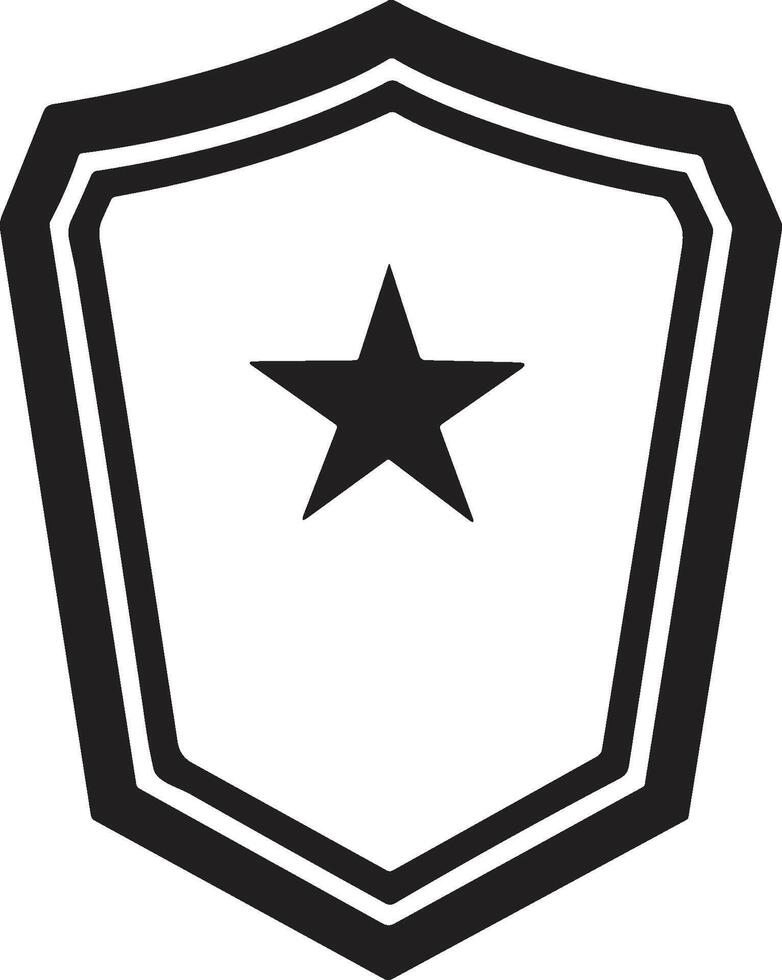 Vintage style shield logo in modern minimal style vector