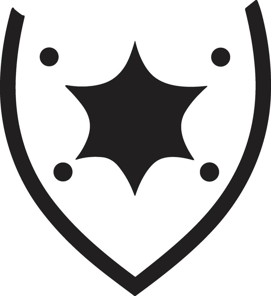 Vintage style shield logo in modern minimal style vector