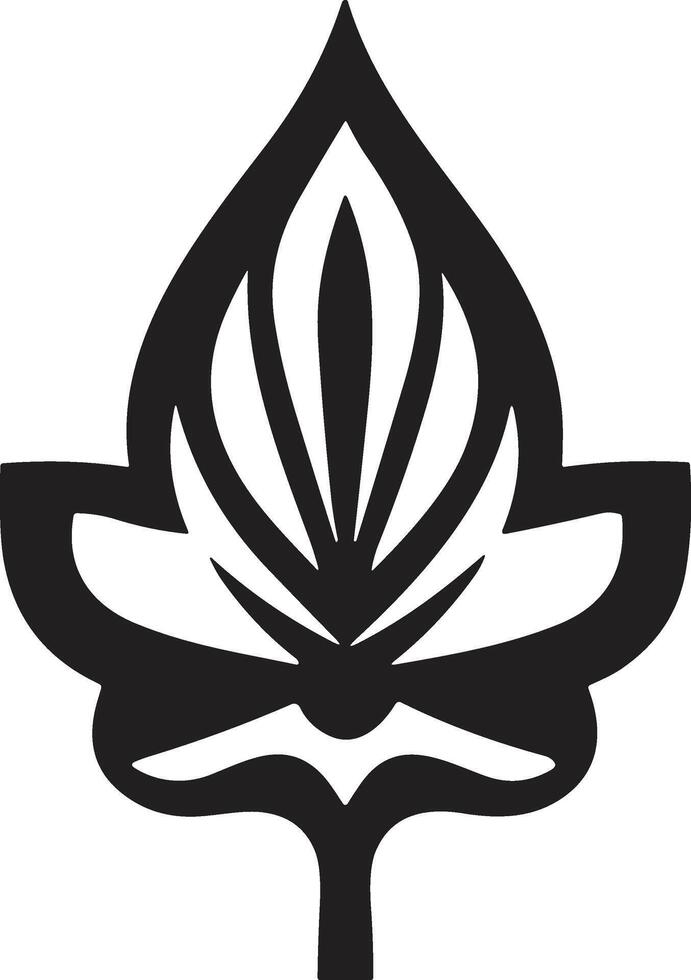 Leaf and flower logo for yoga in modern minimal style vector