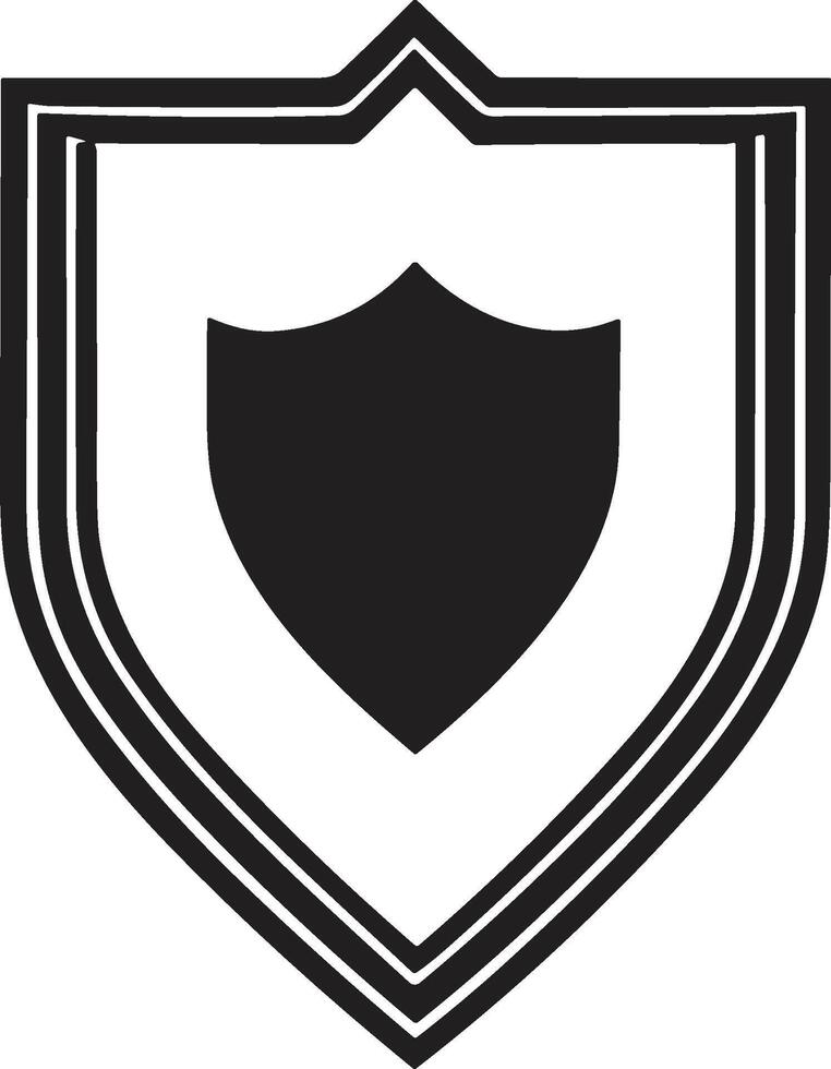 Vintage style shield logo in modern minimal style vector