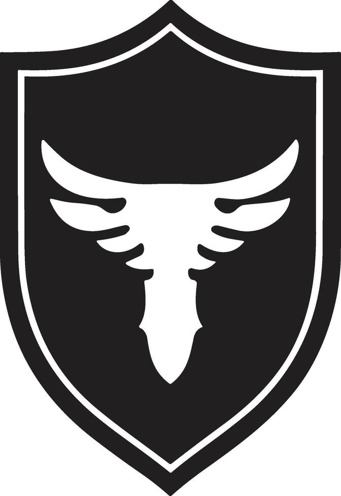 Vintage style shield logo in modern minimal style vector