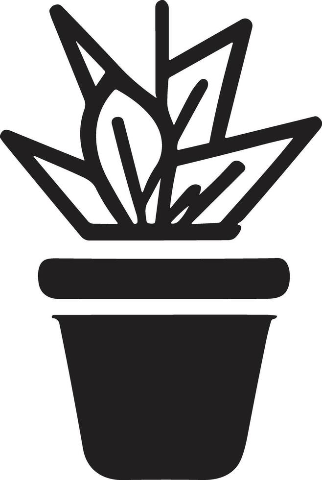 cactus tree logo in modern minimal style vector