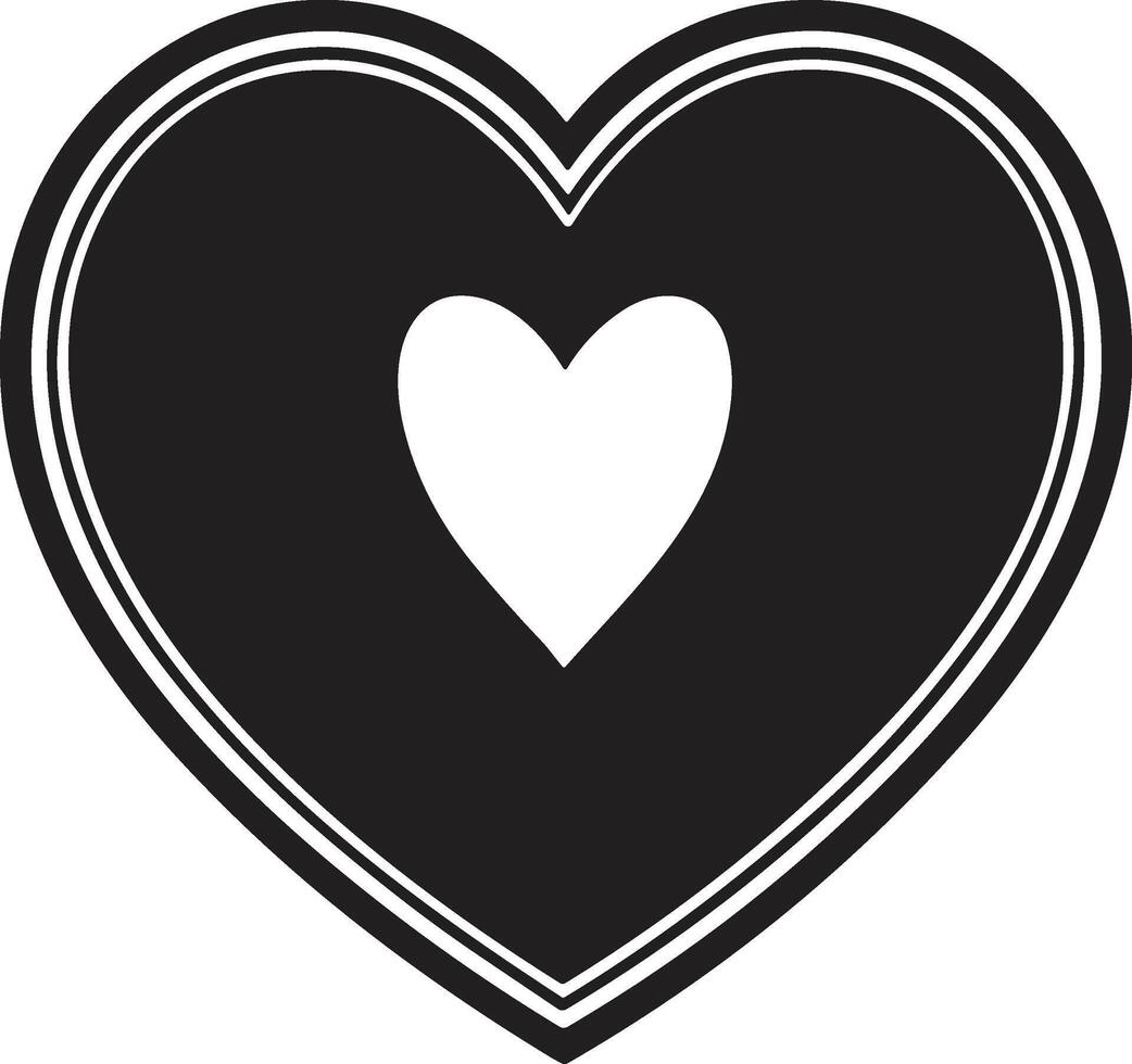 Vintage heart logo in modern minimal style vector