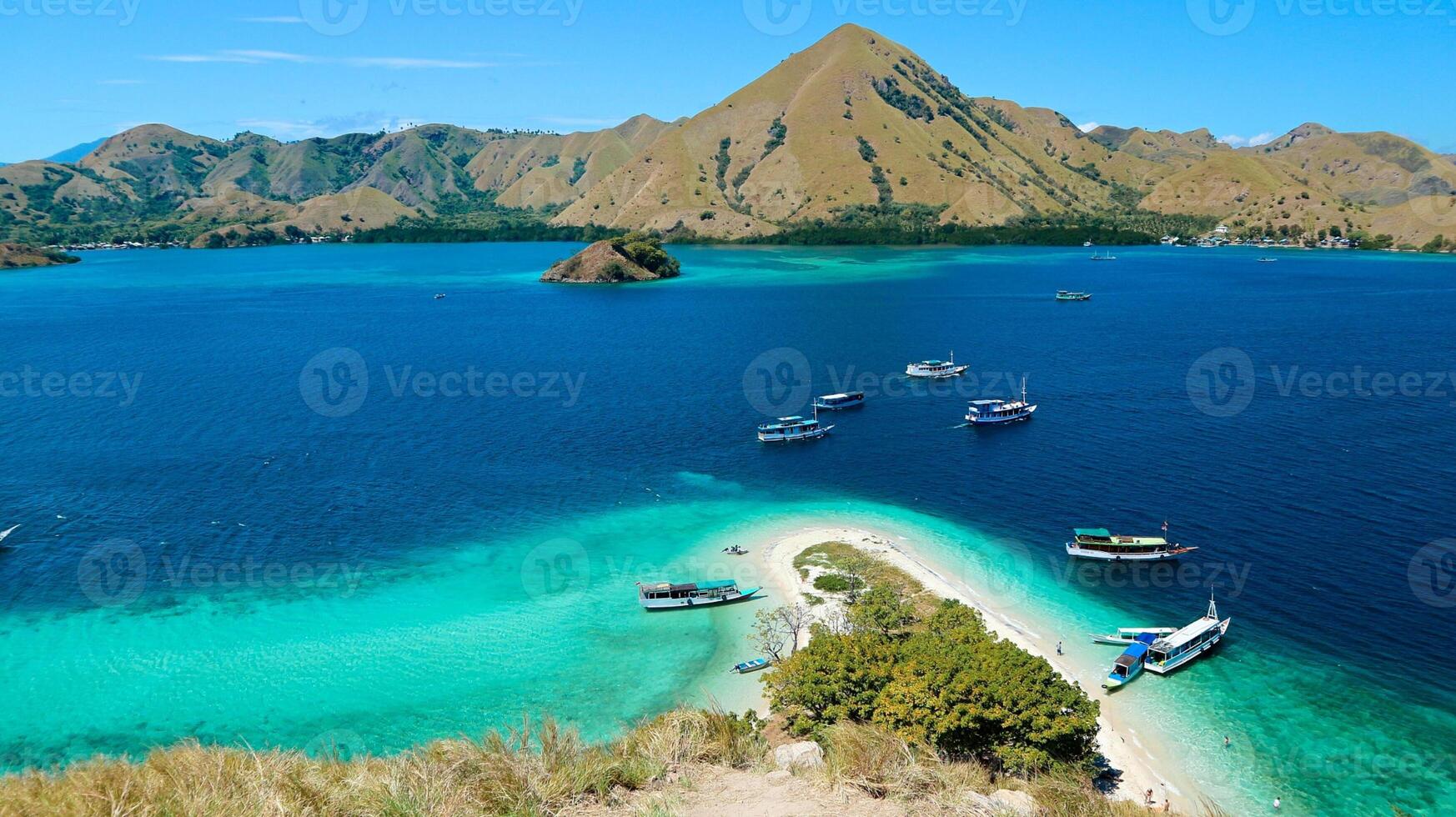 Landscape view from Komodo Island , Indonesia photo