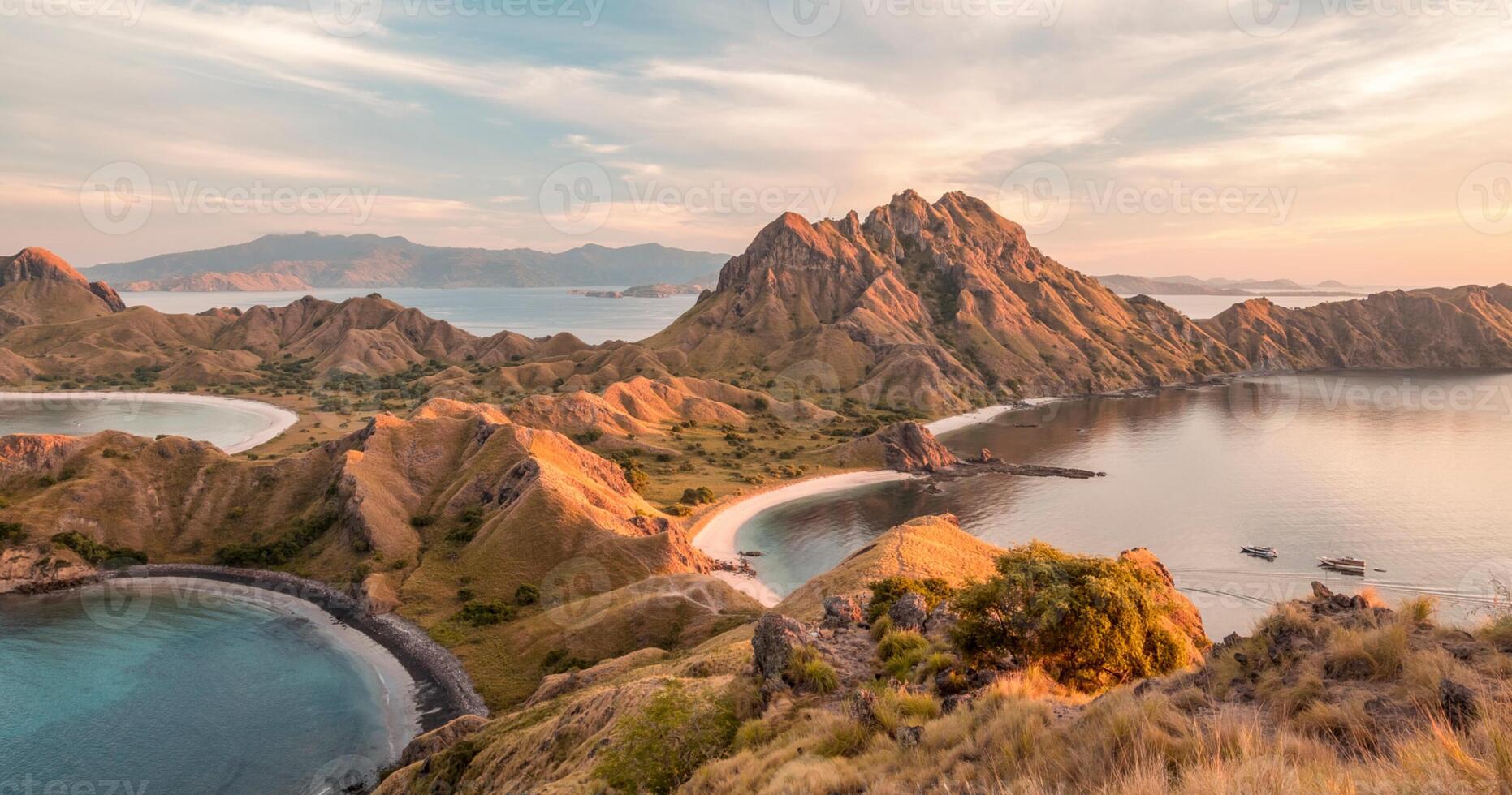 Landscape view from Komodo Island , Indonesia photo