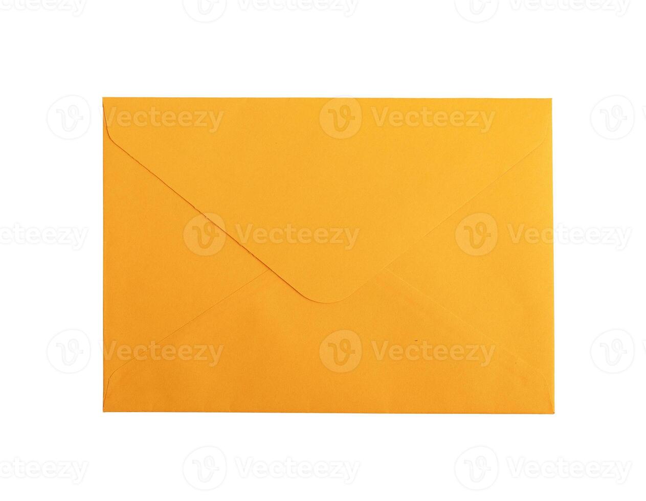 Closed paper envelope, holiday gift letter isolated on white background photo