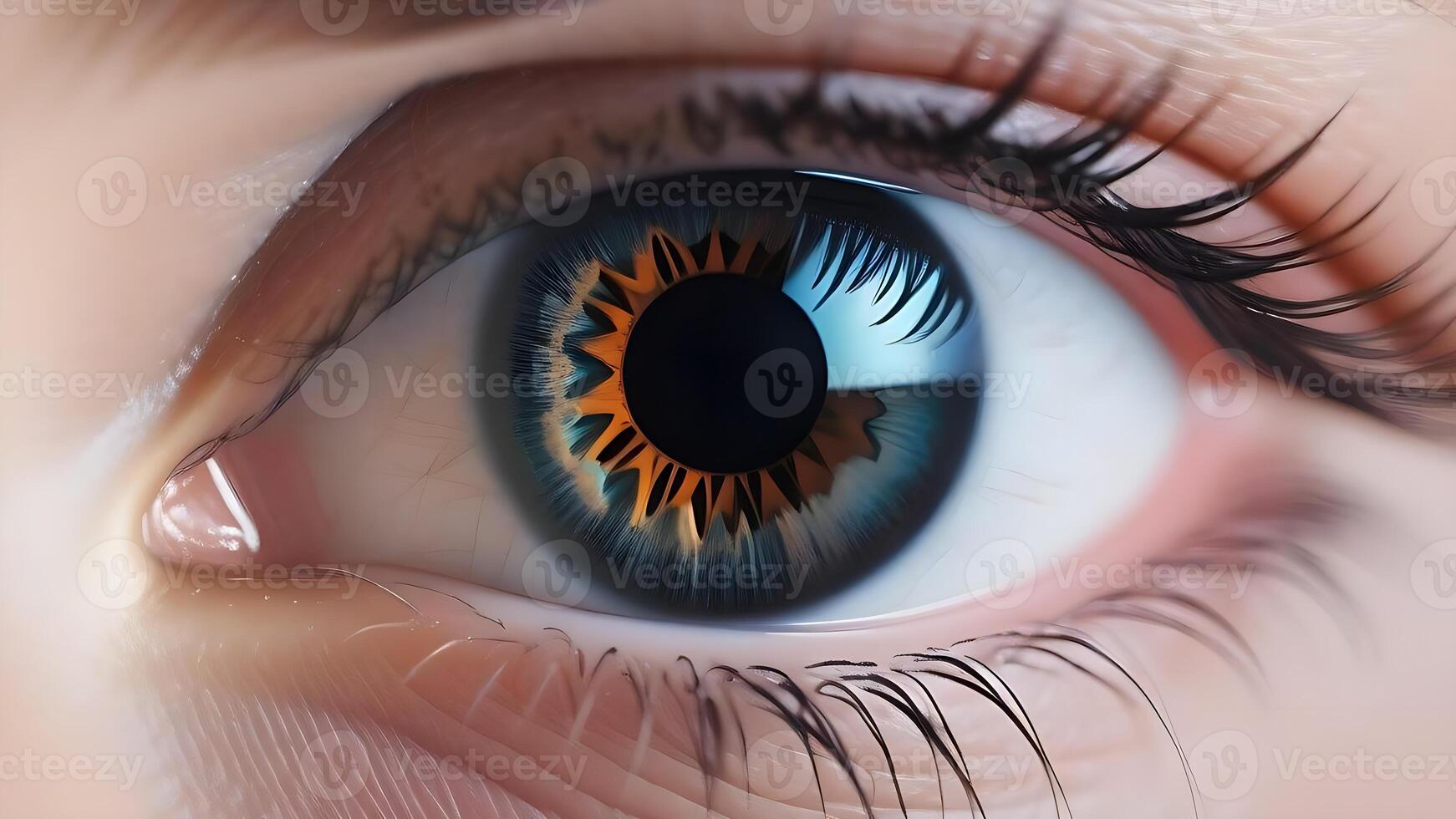 AI generated Eye looking closeup. Vision, sight, eyesight concept photo