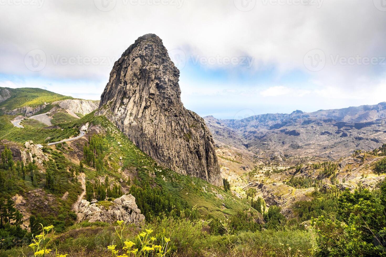 Agando cliff near Garajonay park on La Gomera island photo