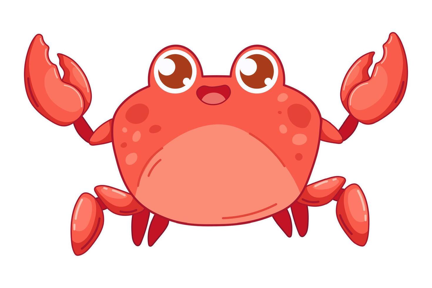 Cute baby crab on white background isolated. Vector illustration of sea life in childish style for prints, textiles, clothes, baby shower