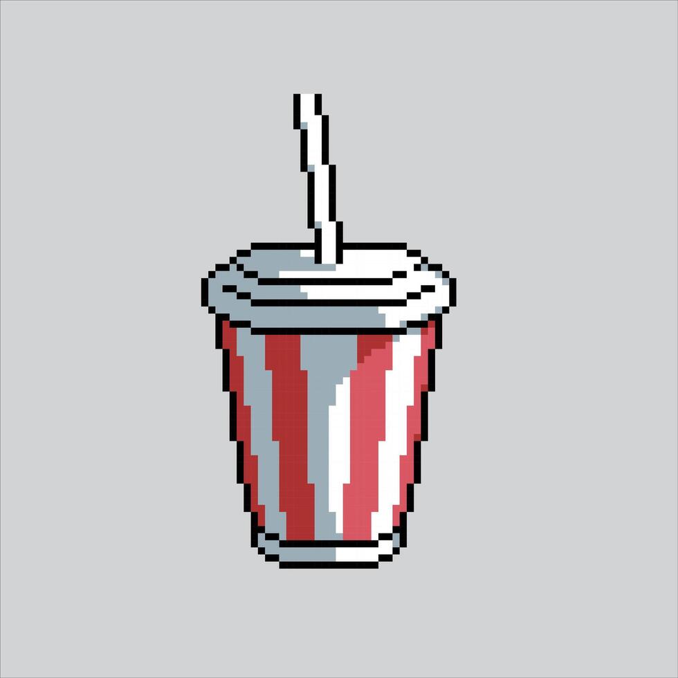 Pixel art illustration Soda Drink. Pixelated Cinema Soda. Cinema Soda Drink pixelated for the pixel art game and icon for website and video game. old school retro. vector