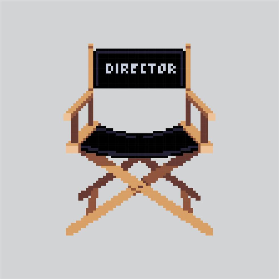 Pixel art illustration director chair. Pixelated movie chair. Movie director chair pixelated for the pixel art game and icon for website and video game. old school retro. vector