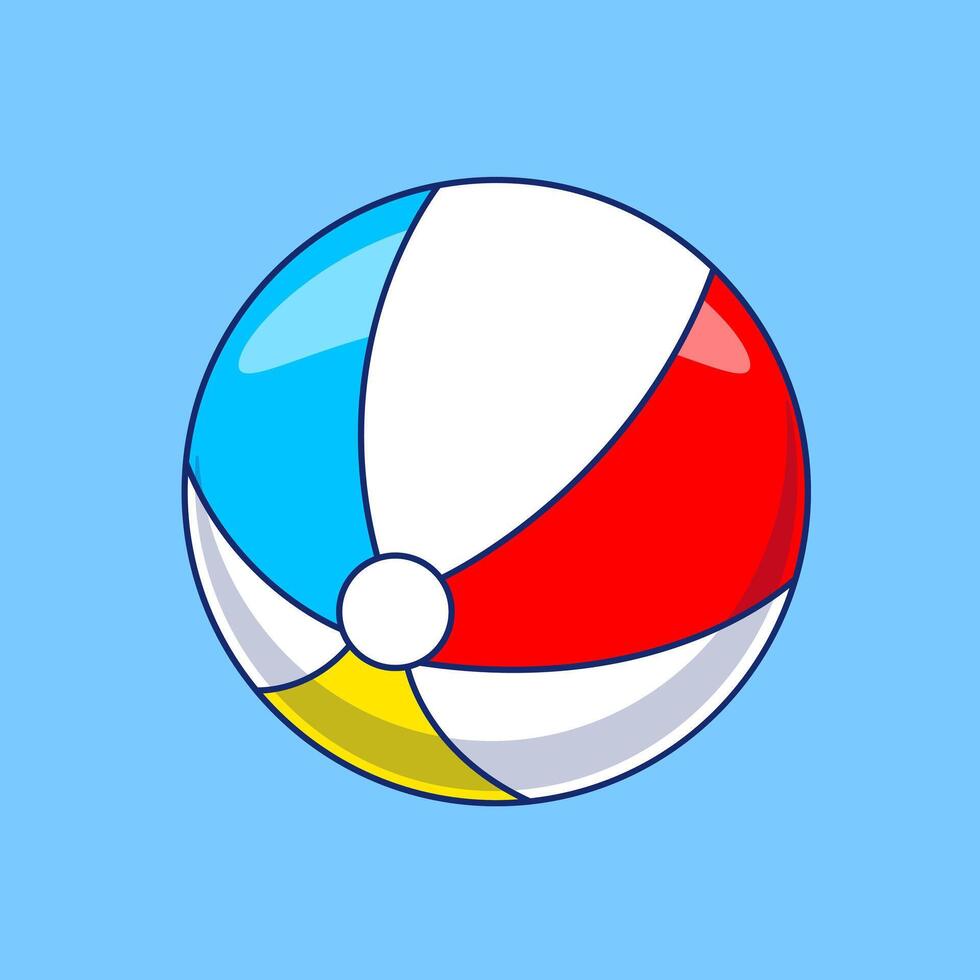 Beach Ball Cartoon Vector Icons Illustration. Flat Cartoon Concept. Suitable for any creative project.