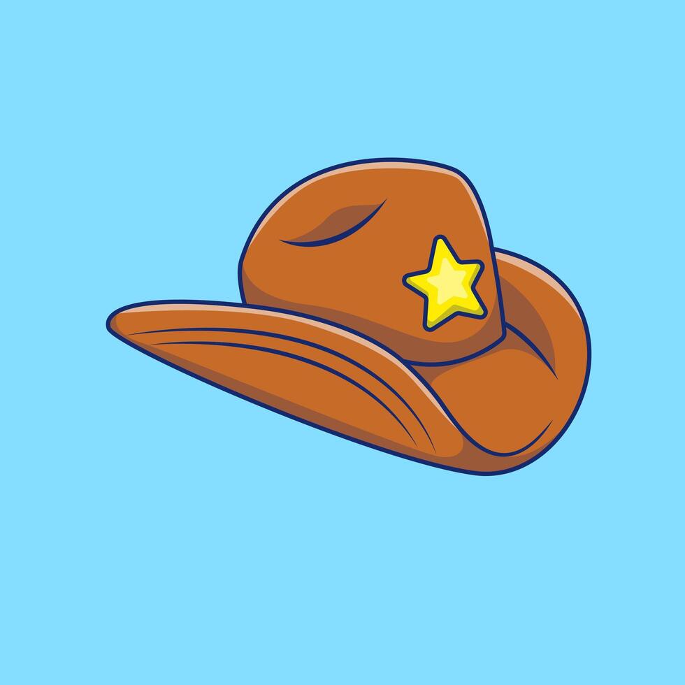 Cowboy Hat Cartoon Vector Icons Illustration. Suitable for any creative project. Flat Cartoon Concept.