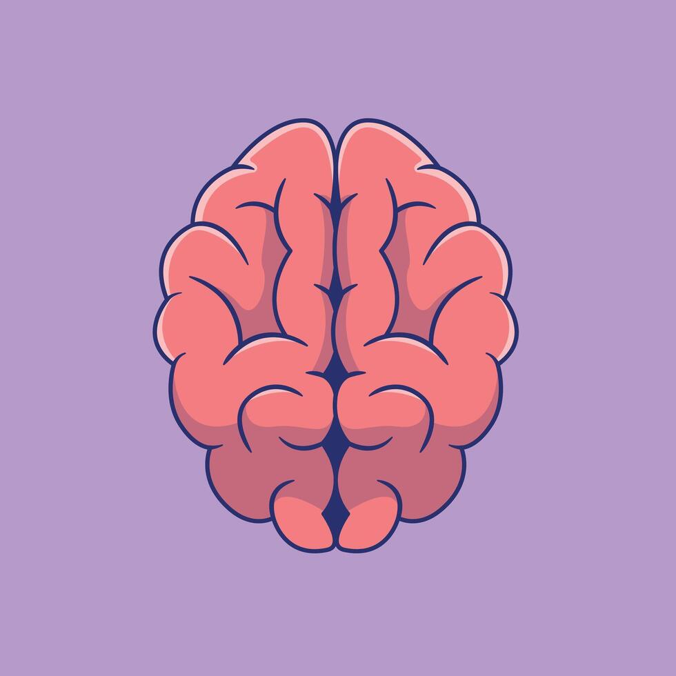 Brain Cartoon Vector Icons Illustration. Flat Cartoon Concept. Suitable for any creative project.