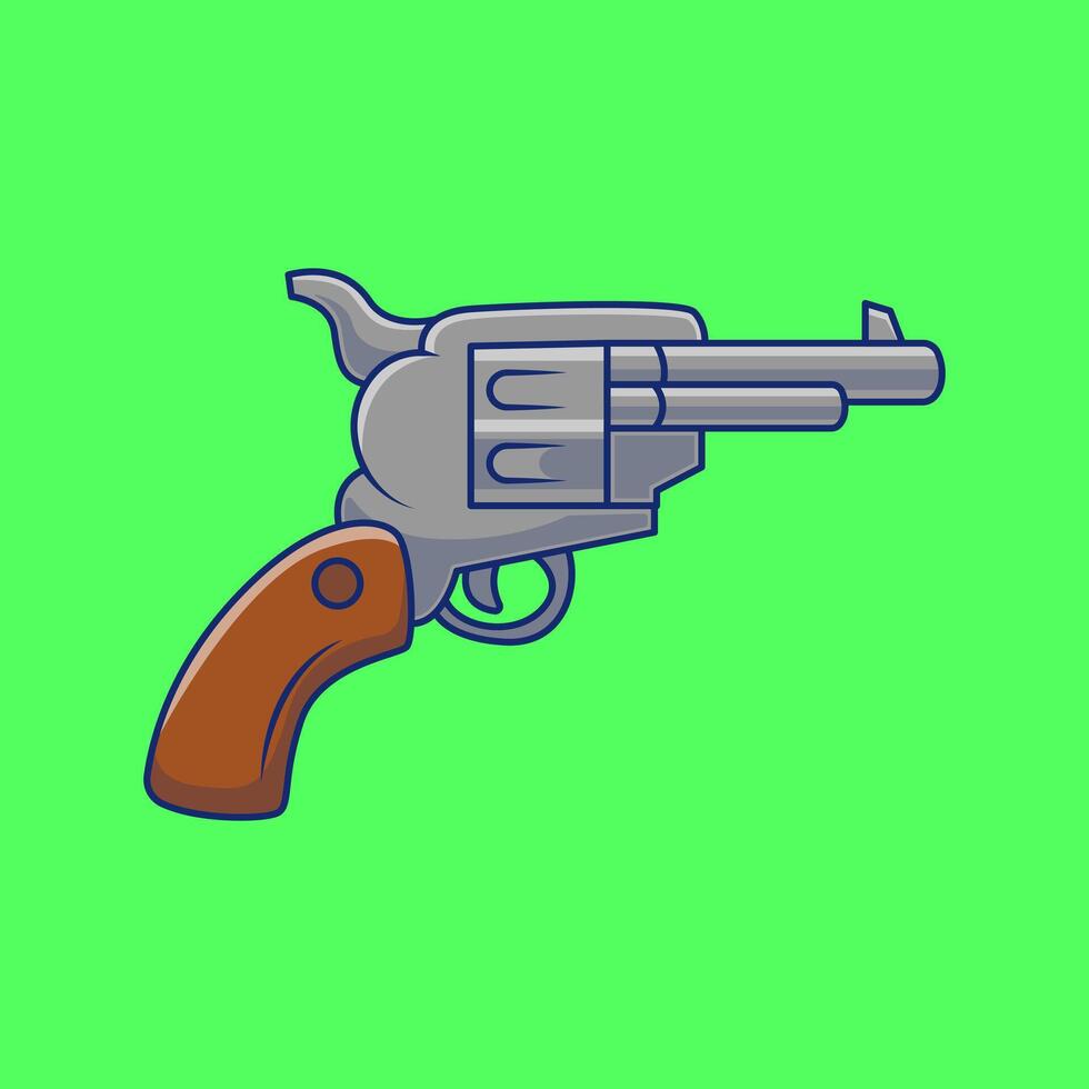 Pistol Cartoon Vector Icons Illustration. Flat Cartoon Concept. Suitable for any creative project.