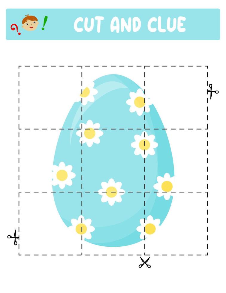 Cut and glue. Easter eggs. Educational game for children vector
