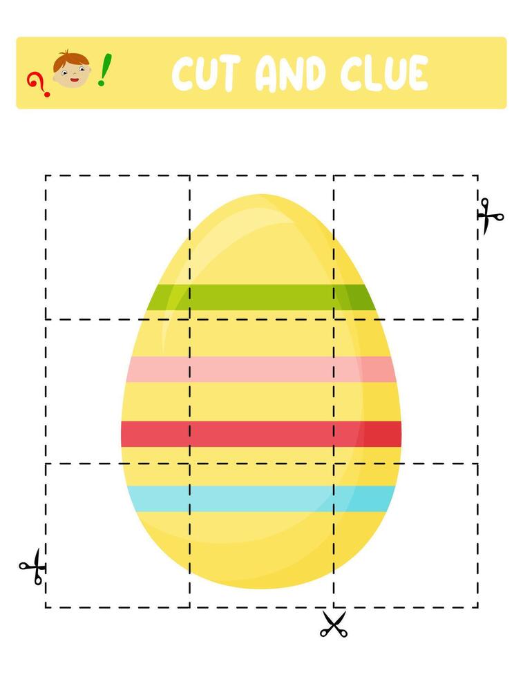 Cut and glue. Easter eggs. Educational game for children vector