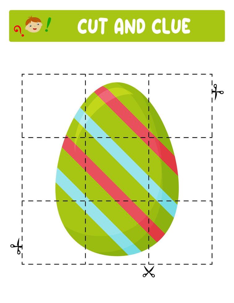 Cut and glue. Easter eggs. Educational game for children vector