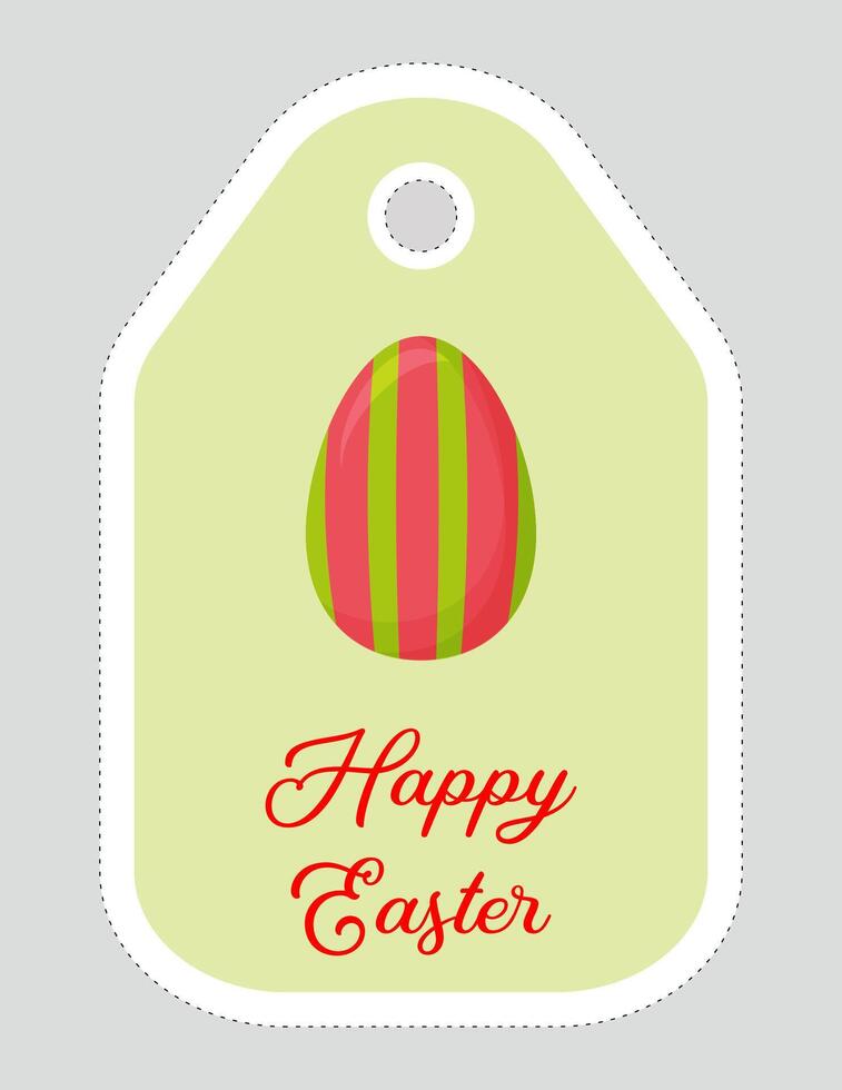 Note of cute easter egg label  illustration. Memo, paper, kindergarten, name tag, kid icon. Vector drawing.