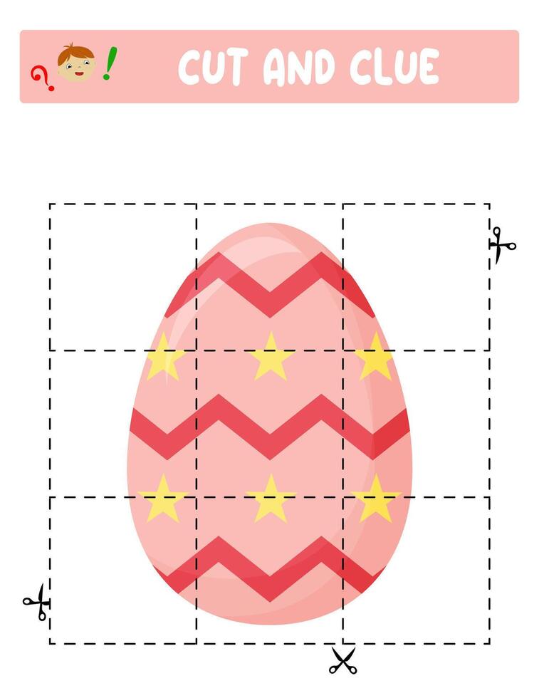Cut and glue. Easter eggs. Educational game for children vector