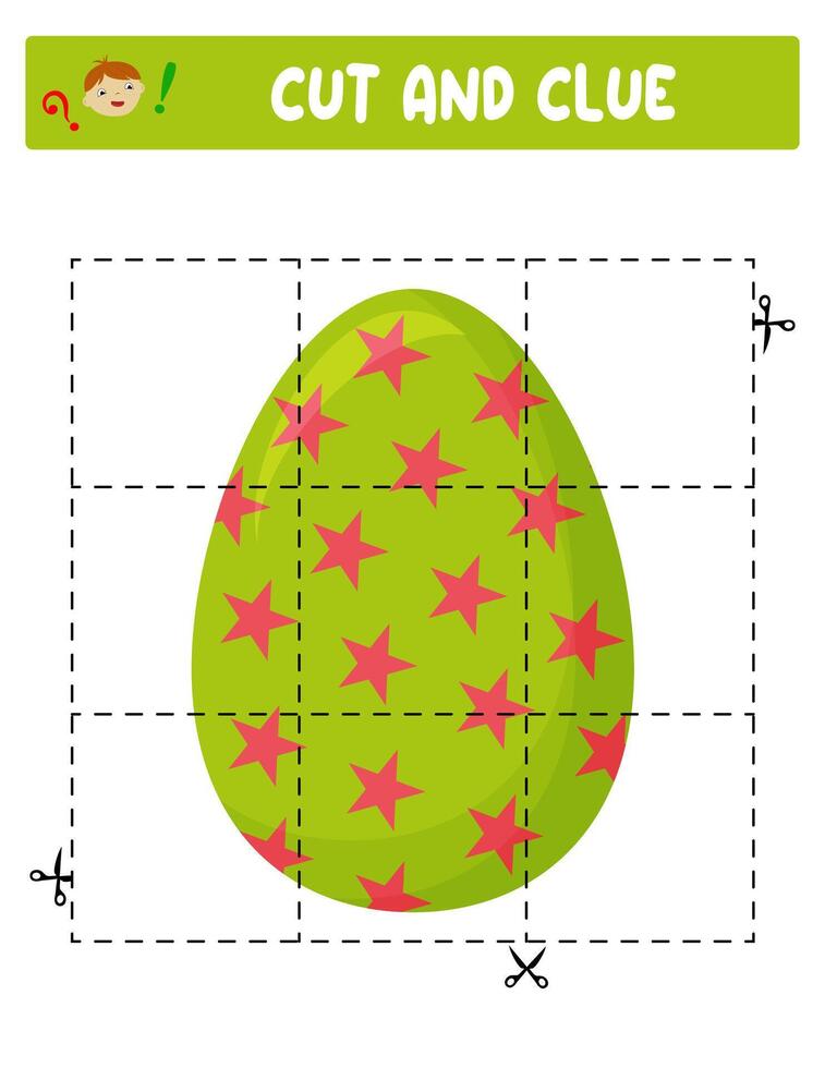 Cut and glue. Easter eggs. Educational game for children vector