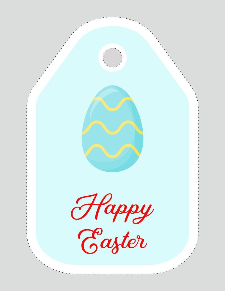 Note of cute easter egg label  illustration. Memo, paper, kindergarten, name tag, kid icon. Vector drawing.