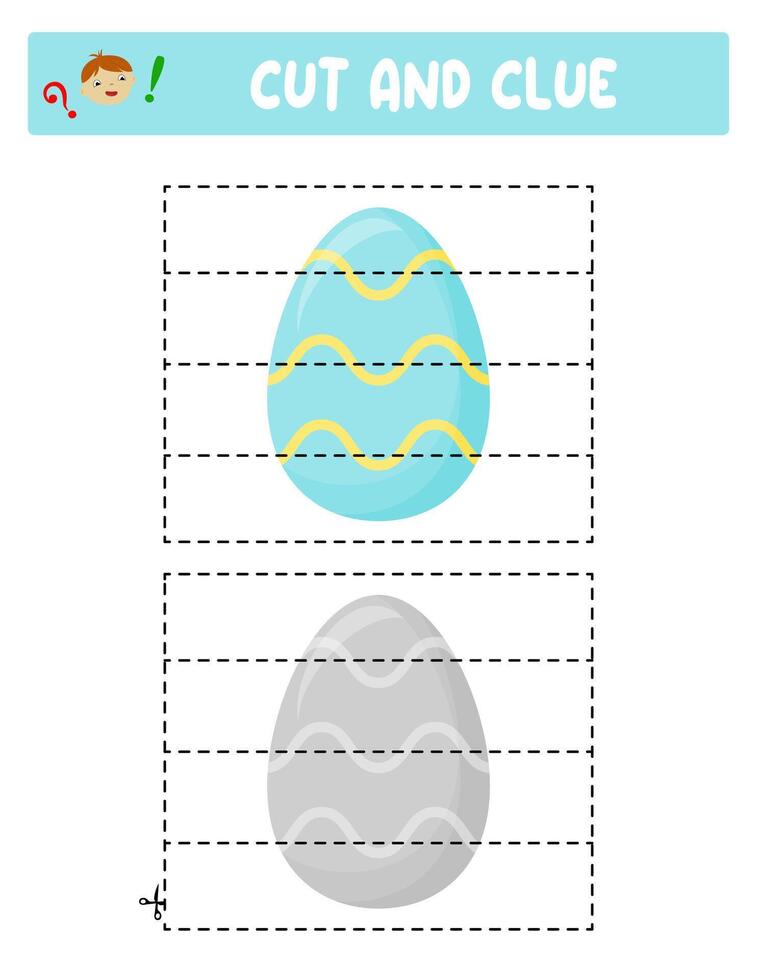 cortar y pegamento. Pascua de Resurrección huevos. educativo juego para niños vector