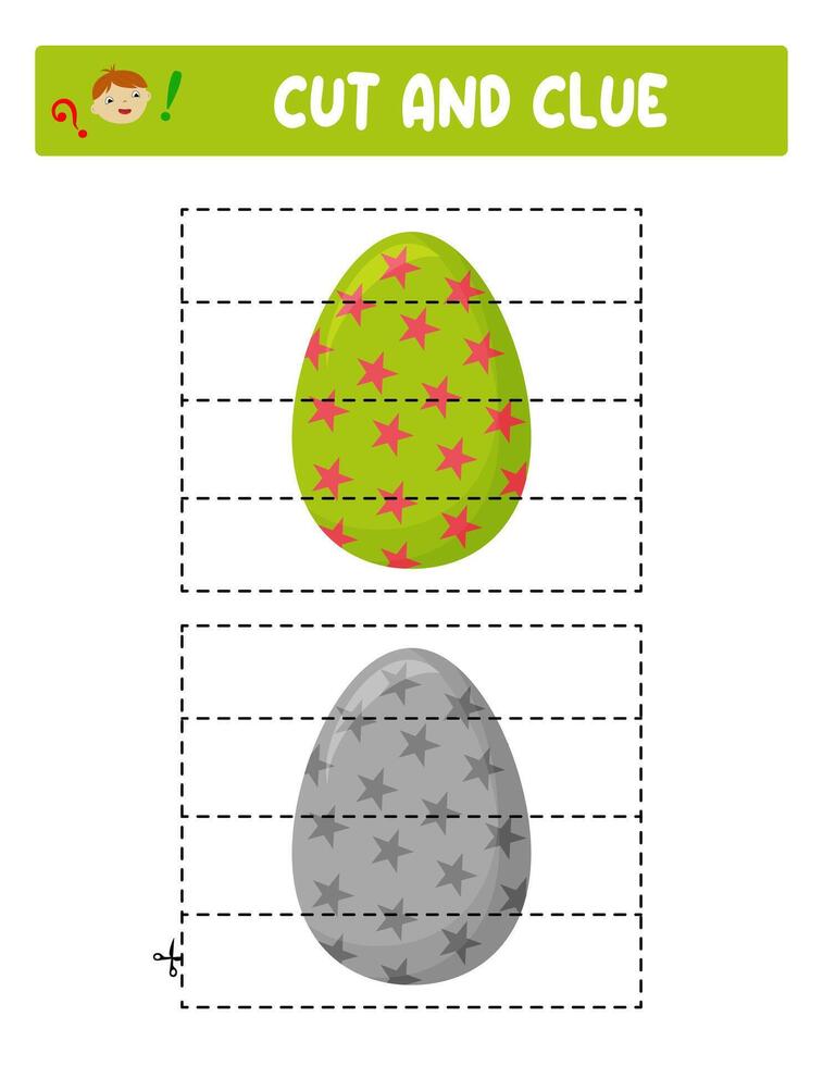 Cut and glue. Easter eggs. Educational game for children vector