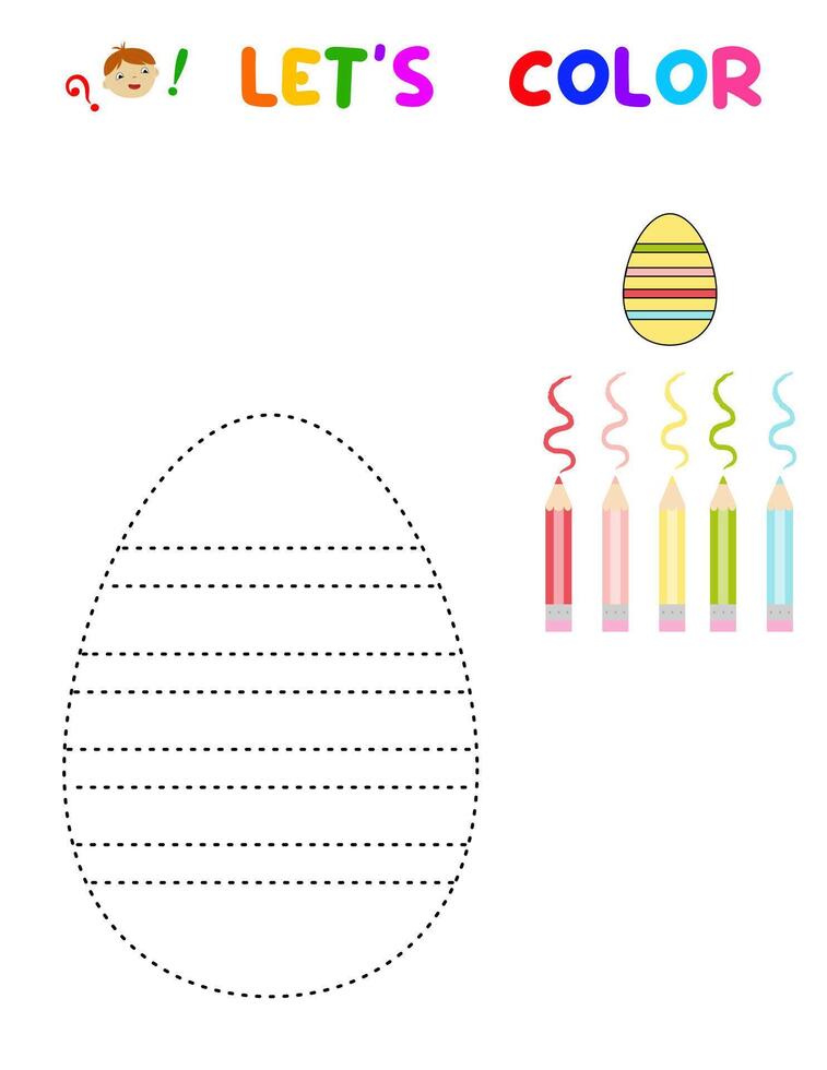 Let 's color . entertainment for children. training sheet. worksheet. Easter eggs vector