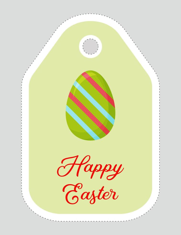 Note of cute easter egg label  illustration. Memo, paper, kindergarten, name tag, kid icon. Vector drawing.