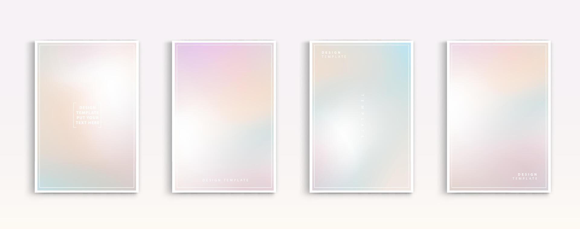 Pastel gradient backgrounds vector set. soft tender yellow, pink, white and purple colours abstract background for app, web design, webpages, banners, greeting cards. Vector design illustration.