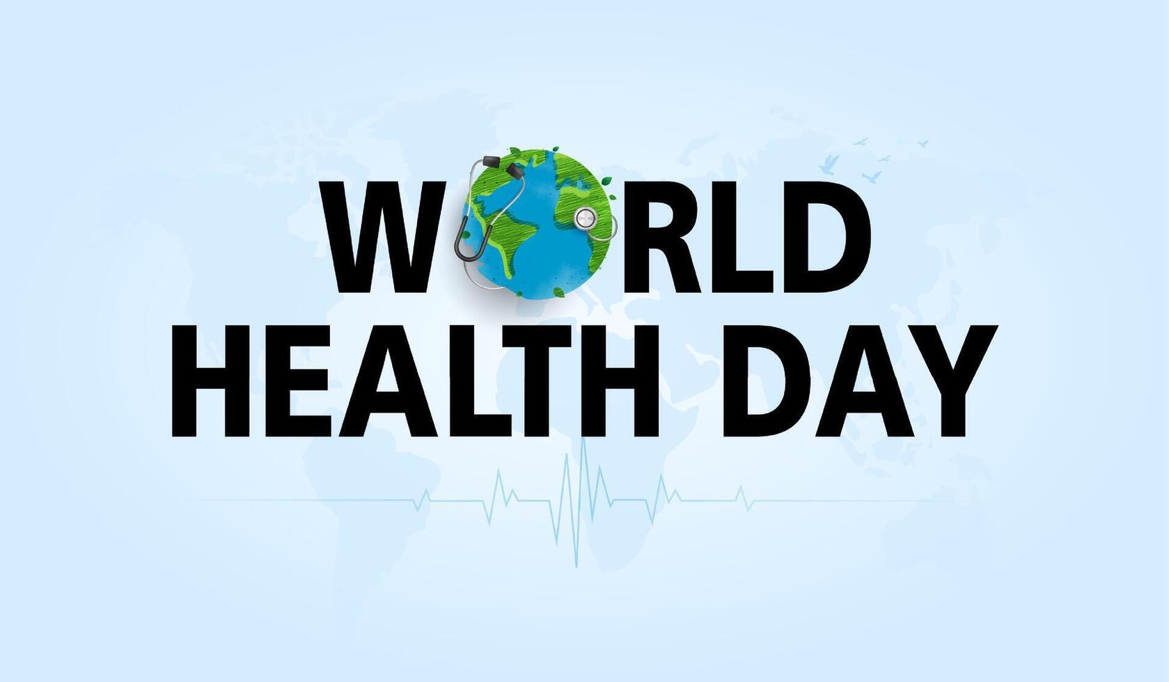 World Health Day is a global health awareness day celebrated every year on 7th April. health care medical science with icon digital technology world concept modern business. vector design