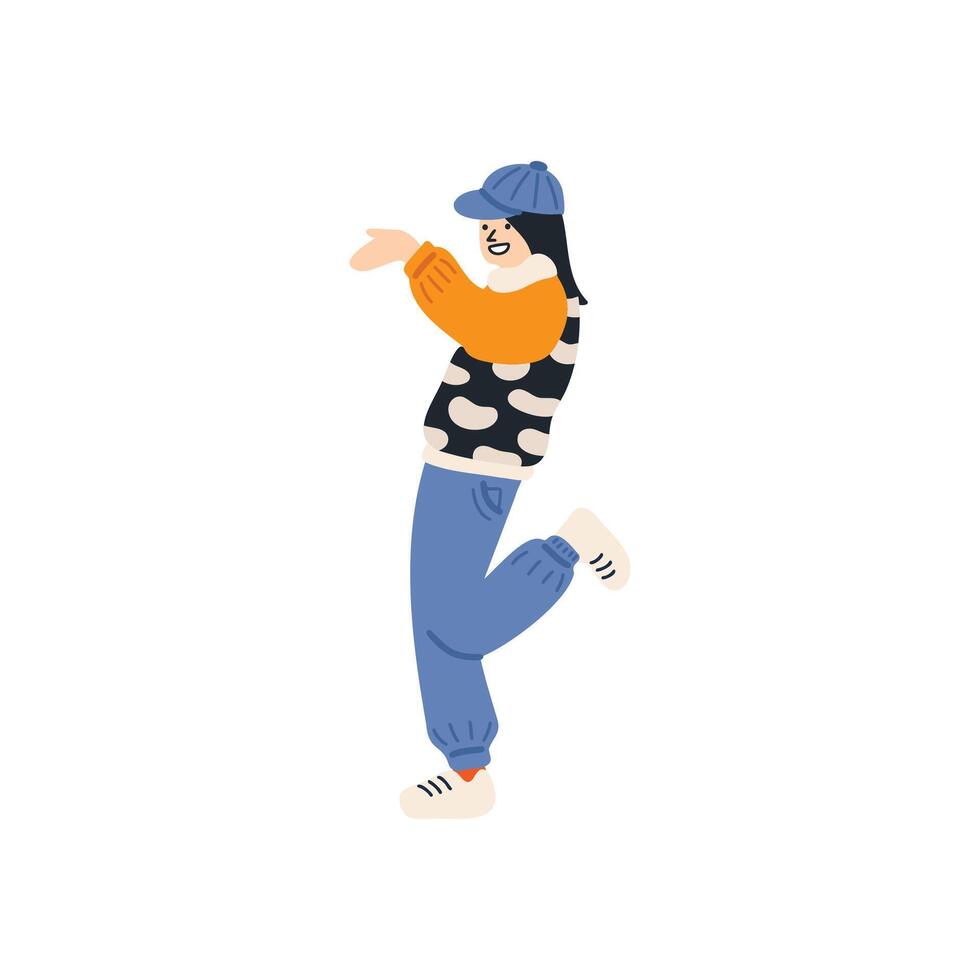 isolate illustration of a woman dancing vector