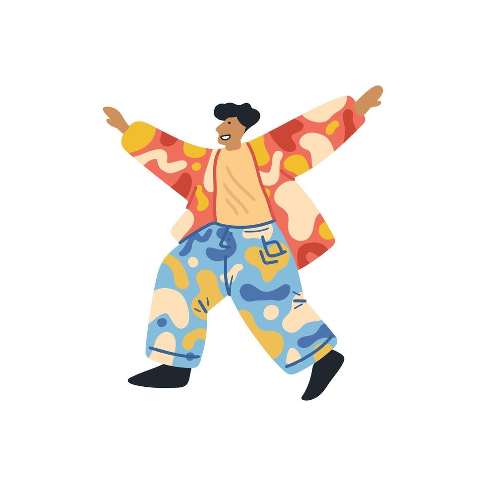 isolate illustration of a man dancing vector