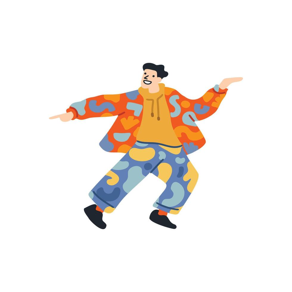 isolate illustration of a man dancing vector
