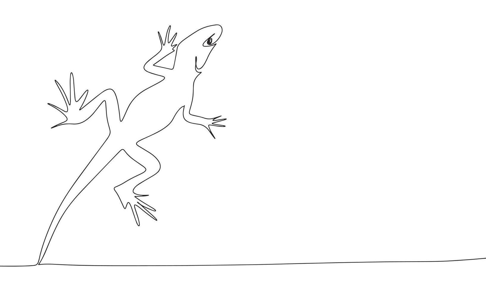 Lizard one line continuous. Line art Lizard isolated on transparent background. Hand drawn vector art.