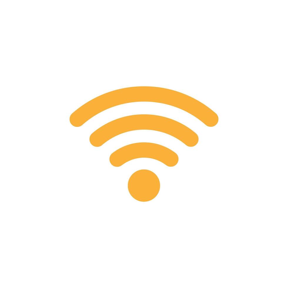 naranja Wifi señal icono vector, inalámbrico Internet firmar aislado en blanco fondo, plano estilo, vector ilustración