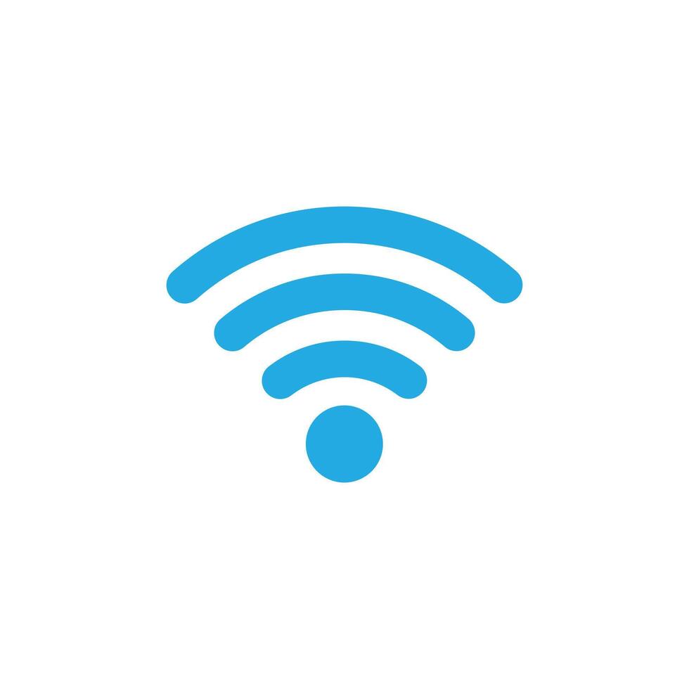 azul Wifi señal icono vector, inalámbrico Internet firmar aislado en blanco fondo, plano estilo, vector ilustración