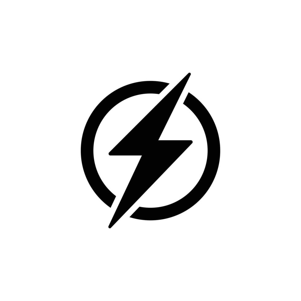 black Power Icon isolated on white background. Lightning Power Icon vector