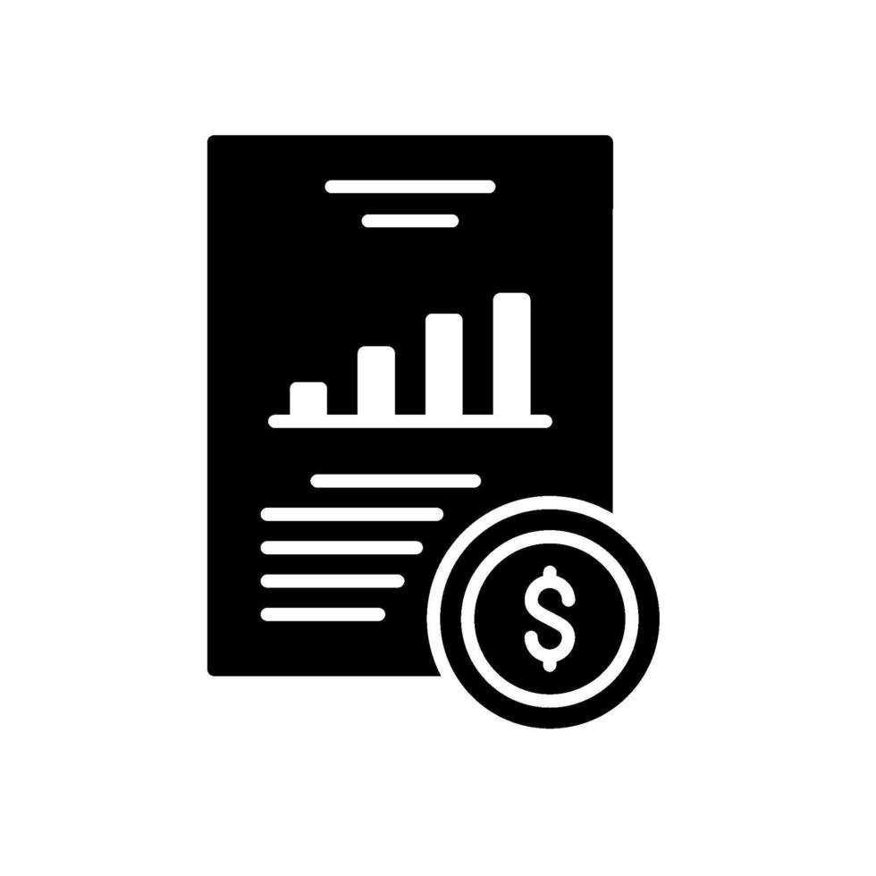 el préstamo icono es un pedazo de papel conteniendo un datos grafico y un dólar moneda vector